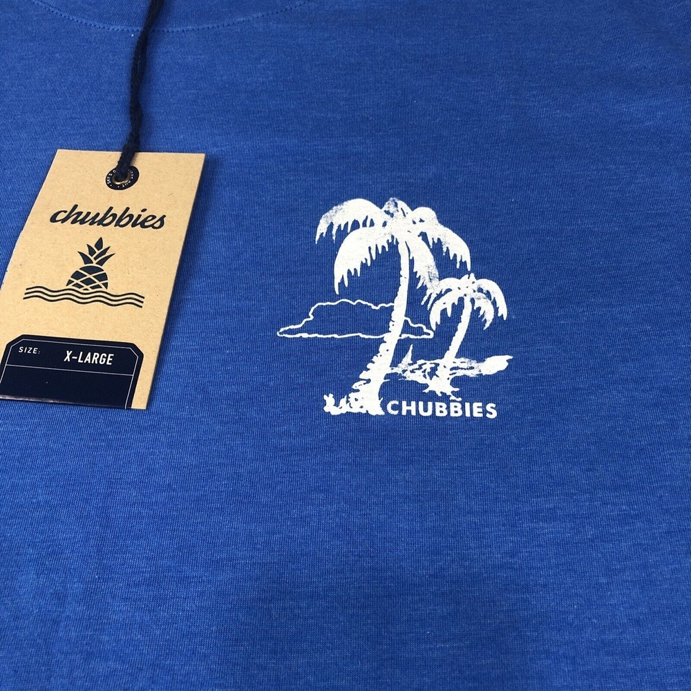 New Men's Chubbies The Relaxer Short Sleeve Blue XL T-Shirt NWT - Picture 2 of 12